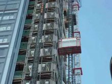 Close Up Of UBS Construction Hoists Heron Tower London