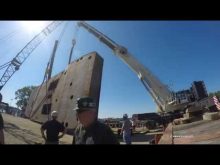 flipping a tug boat hull