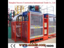 Single Cage 1000kg Material Personnel Hoist with Counterweight